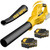 Leaf Blower Cordless with 2X 4.0Ah Batteries and Charger, 150MPH Lightweight Cordless Blower, 3 Speeds Small Battery Operated Leaf Blowers for Lawn Care, Patio, Yard, Leaves, Grass, Dust (Yellow)