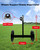 String Trimmer Wheel Attachment, 20" Adjustable Height String Trimmer Support Wheel w 0.98-1.34" Shaft Tube for Gas String Electric Brushcutter, 8" Widen Lawn Roller