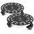 GARGENTOL 2 Pack 11" Plant Caddy with Wheels, Heavy Duty Metal, Black