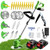 Hejunry Weed Wacker, Battery Powered Weed Wacker with 2 X 21V 2000mAh Batteries, Electric String Trimmer, 3 in 1 Lightweight Grass String Trimmer Brush Cutter, Stringless Weed Trimmer for Home Gardens