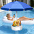 HOSONIC Floating Umbrella for Pool with Portable Floating Table, Blue