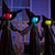 JOYIN Halloween Witch Decorations Outdoor Yard Stakes 3 Pack, 4.2 FT Multicolored Light Up Scary Flying Witch with Sound Activation, for Halloween Graveyard Lawn Yard Garden Decorations