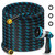 Svansea 100FT Garden Hose, Non-Expandable Flexible Fabric Water Hose with 10-Function Spray Nozzle, Kink-Free Lightweight Yard Hose with 3/4" Solid Brass Connectors for Lawn, Outdoor, RV & Marine Use