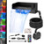 All-in-1 Pond Waterfall Kit with LED Light, 12 in Stainless Steel Spillway