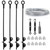 hannger 4 Pack 18" Ground Anchors Shed Anchor Kit with 1/8" Galvanized Cable & Turnbuckles, Heavy Duty Trampoline Anchors for Swingset Canopy Carport Gazebo Greenhouse Tree