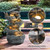 Grepatio Outdoor 5-Tiers Cascading Rock Water Fountain, Waterfall Fountain with 4 LED Lights, Outdoor Fountains and Waterfalls for Garden or Patio, Yard, and Deck Decor with Natural Stone Look