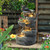 Grepatio Outdoor 5-Tiers Cascading Rock Water Fountain, Waterfall Fountain with 4 LED Lights, Outdoor Fountains and Waterfalls for Garden or Patio, Yard, and Deck Decor with Natural Stone Look