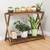 Jotboom Wooden Plant Shelf Indoor, Narrow Plant Bench for Multiple Plants