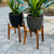Wooden Plant Stand Indoor, Mid Century Planter Stand, Acacia Wood, 11 Inch