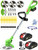 Electric Weed Wacker Cordless 2 Battery Powered & Charger, 5 Types Blade