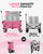 Gonex 38" L Collapsible Wagon Cart Foldable, 220L Folding Utility Cart Pink