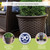 Suncast Sonora 22 Inch Plastic Wicker Indoor or Outdoor Decorative Garden Flower Planter for Entryways, Porch, and Backyard Patios, Dark Brown