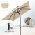 6.6 x 10 ft Rectangular Patio Umbrella, Outdoor Market Table Umbrella with Push Button Tilt and Crank, Double-Tier Vent, 6 Ribs, Rectangle Patio Umbrella for Backyard, Deck, Pool, Fits 4–6 Chairs and Tables (Beige)