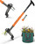 Stand Up Weed Puller Tool with Adjustable Long Handle and 50L Garden Bag