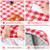 Oudain 6 Pcs Elastic Fitted Picnic Table Covers, Red and White Grid