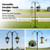 74 Inch Double Shepherd Hooks Stand with Base for Outdoor Bird Feeder Pole