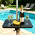 CHENG RONG Outdoor Umbrella Table Tray with Hooks, 16.54" Square Black ABS Plastic, Adjustable, Fits 1.5" Umbrella Pole for Beach, Backyard, Poolside, Garden, Patio