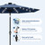 Garvee 9FT Solar Patio Umbrella Outdoor Umbrella with 32 LED Lights