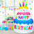 6 Ft Inflatable Happy Birthday Cake Decorations Outdoor Lighted Blow Up Holiday Birthday Party Decor with Candles 6 LED Lights for Indoor Home Celebration Garden Lawn Yard Prop Sign