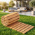 Wooden Garden Pathway Outdoor Walkway - 8 FT Roll Out Outdoor Pathway with Ground Stakes, Boardwalk Pavers for Outside Walkway, Non-Slip Garden Path for Backyard Decor, Lawn Landscaping, Natural