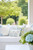 Hofdeco Premium Coastal Patio Indoor Outdoor Throw Pillow Cover Only, 20"x20" Water Repellent for Backyard, Couch, Baby Blue Embroidered Frame Greek Key