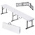 VEVOR Plastic Folding Bench, 6ft Portable Folding Bench, Smooth High Density Polyethylene Waterproof Outdoor Bench, Picnic Camping Table with Handle for Garden Soccer Playtime, White (1 Pack)