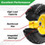 LTNICER 10" Solid Rubber Tires and Yellow Wheels 4.10/3.50-4 (10 x 3.5) Flat Free Tire with 5/8" Bearings,Heavy-Duty Replacement Tire For Gorilla Carts,Wagon,Wheelbarrow,Garden cart(2 Pack)
