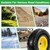 LTNICER 10" Solid Rubber Tires and Yellow Wheels 4.10/3.50-4 (10 x 3.5) Flat Free Tire with 5/8" Bearings,Heavy-Duty Replacement Tire For Gorilla Carts,Wagon,Wheelbarrow,Garden cart(2 Pack)