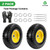 LTNICER 10" Solid Rubber Tires and Yellow Wheels 4.10/3.50-4 (10 x 3.5) Flat Free Tire with 5/8" Bearings,Heavy-Duty Replacement Tire For Gorilla Carts,Wagon,Wheelbarrow,Garden cart(2 Pack)