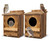 AnNowshua Ling 2PCS Owl Houses for Outdoors, 16.1x11.8x9.5-inch Large Carbonized Owl Nesting Boxes for Outside, Waterproof & Ventilated Design， Designed Specifically for Owls and Wildlife Nesting
