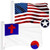 G128 Combo Pack: USA American Flag 3x5 Ft Embroidered Stars & Christian Flag 3x5 Ft Embroidered
