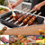 Innvist 10PCS Stainless Steel Koobideh Skewers, 23.6" Flat Persian Kabob Skewer, Metal Long BBQ Skewers for Grilling Meat with Wood Handle and Silicone Brush for Picanha Brazilian Shish Adana Kebab