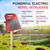 Solar Electric Fence Charger-0.18J-10 Miles, Maximum Output Voltage 9300V- Provide 24-Hour Uninterrupted Protection for Livestock and Yards with Rechargeable Solar Panel Red