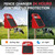 Solar Electric Fence Charger-0.18J-10 Miles, Maximum Output Voltage 9300V- Provide 24-Hour Uninterrupted Protection for Livestock and Yards with Rechargeable Solar Panel Red