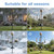 Edrifyah 92 Inch Squirrel Proof Bird Feeder Pole with X shape Base Plate, Heavy Duty 1 Inch Dia Bird House Pole, Adjustable Multi-Hook Bird Feeding Station with Squirrel Baffle, Water Bowl & Mesh Tray