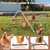 PETSFIT Chicken Perch, Solid Wood & Rustproof Iron Roosting Bar with Swing