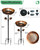 OUISJYER Metal Bird Bath with Solar Fountain, LED Lights & Battery Backup