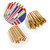 LoveVC 100 Countries International World Flags on Wooden Stick Small Mini Hand Held Flags for Sports Events,International Festival,5x8 Inch