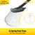 Colwelt Thatch Rake, Dethatcher Rake with Thin, Curved Spring Steel Tines, Dethatching Thatching Rake for Lawns with 61’’ Steel Handle, Lawn Tine Rakes for Pine Needles, Dead Grass, Garden Debris