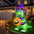 4 Ft Halloween Inflatables Witch Dinosaur Holding Pumpkin Built-in LEDs