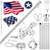 American Flag with Flag Pole Kit for Outside House, 6 Ft Metal Flagpole Kit & 3x5 American Flag Embroidered Star US Flag and Pole for House Porch Wall & 1" Flag Pole Bracket & 360° Flag Spinner Rings