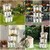 Invech Flower Display Stand with 9 Buckets, 3 Tier Flower Cart Display Stand and Wheels for Indoor Outdoor Garden, Wedding, Flower Shop (White)