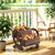 Wooden Wagon Planter Cute Garden Flower Pots Cart with wheels, Outdoor Decoration decor Indoor, Drainage hole, Garden decor for succulents herbs veggies for porch patio balcony (Carbonized, Medium)