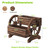 Wooden Wagon Planter Cute Garden Flower Pots Cart with wheels, Outdoor Decoration decor Indoor, Drainage hole, Garden decor for succulents herbs veggies for porch patio balcony (Carbonized, Medium)