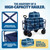 Beach Dudes Coastal Executive Beach Wagon – Heavy-Duty All-Terrain Foldable Cart, 350 lbs Capacity, Ultra-Resistant Double 600D Oxford, Ocean Blue