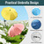 3 Pack Plant Umbrellas for Outdoor Plants, 24" Larger Flower Umbrella with Continuously Adjustable Height & Angle, Shade for Plants, 54" Higher Plant Umbrella for Potted Plants, Flowers, Garden Beds