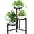 3 Tier Metal Corner Plant Stand Indoor Outdoor, 10 Inch Wide Tray, Black