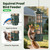 Squirrel Proof Bird Feeder, Chew-Resistant Metal Hanging Bird Feeder for Outdoors Gravity Spring Mechanism, 3 Feeding Ports, 3LB Large Capacity, Weatherproof Design for Wild Birds, Green