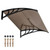 Toolsempire Window Awning Door Canopy, 46" x 38" Door Awnings Exterior with UPF50+ Sun Rain Snow Protection & Hallow Polycarbonate Sheet, Outdoor Front Door Entrance Canopy (Coffee)