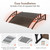 Toolsempire Window Awning Door Canopy, 46" x 38" Door Awnings Exterior with UPF50+ Sun Rain Snow Protection & Hallow Polycarbonate Sheet, Outdoor Front Door Entrance Canopy (Coffee)